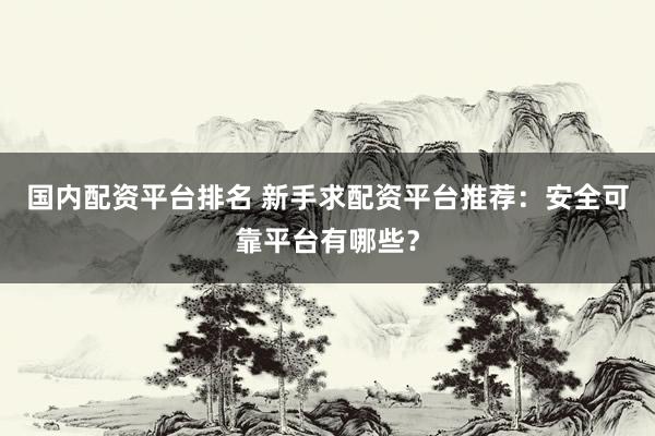 国内配资平台排名 新手求配资平台推荐：安全可靠平台有哪些？