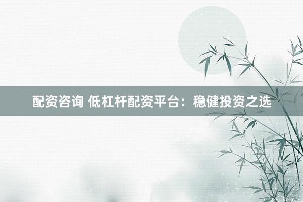 配资咨询 低杠杆配资平台：稳健投资之选