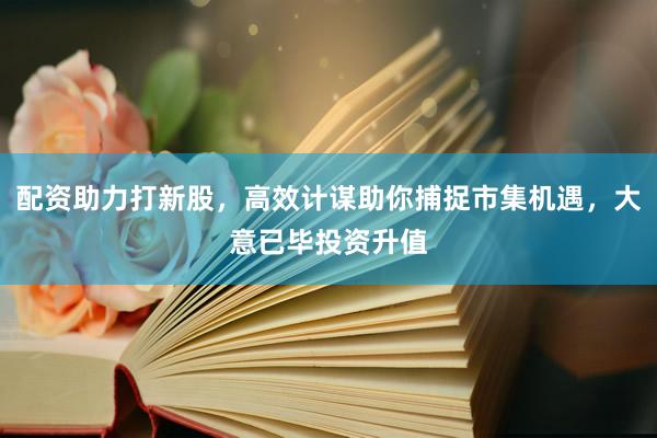 配资助力打新股，高效计谋助你捕捉市集机遇，大意已毕投资升值