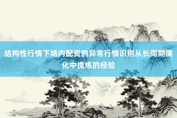 结构性行情下场内配资的异常行情识别从长周期演化中提炼的经验