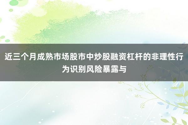 近三个月成熟市场股市中炒股融资杠杆的非理性行为识别风险暴露与