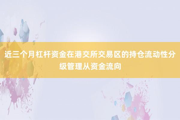 近三个月杠杆资金在港交所交易区的持仓流动性分级管理从资金流向