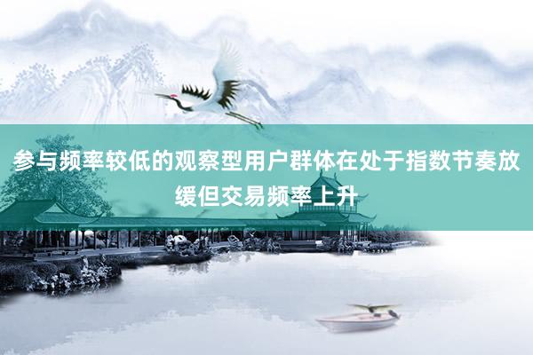 参与频率较低的观察型用户群体在处于指数节奏放缓但交易频率上升