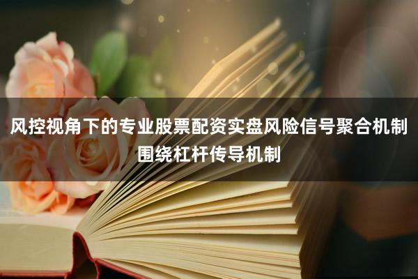 风控视角下的专业股票配资实盘风险信号聚合机制围绕杠杆传导机制
